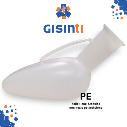 Gisinti - Urine Man Portable Urinal for Men, Male Urinal made of non-toxic polyethylene, Made in Italy, 1 Piece, Color White