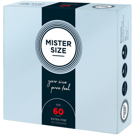 MISTER SIZE condoms, ultra-soft, 60mm, pack of 36/extra thin, extra fine, extra moist/made from 100% natural rubber latex in your size L - XL/natural feeling, pack of 36