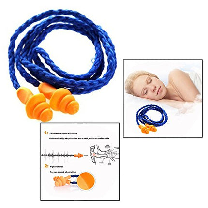 Txyk 20 Pairs Soft Reusable Silicone Earplugs with Cord (Noise Reduction 25db)