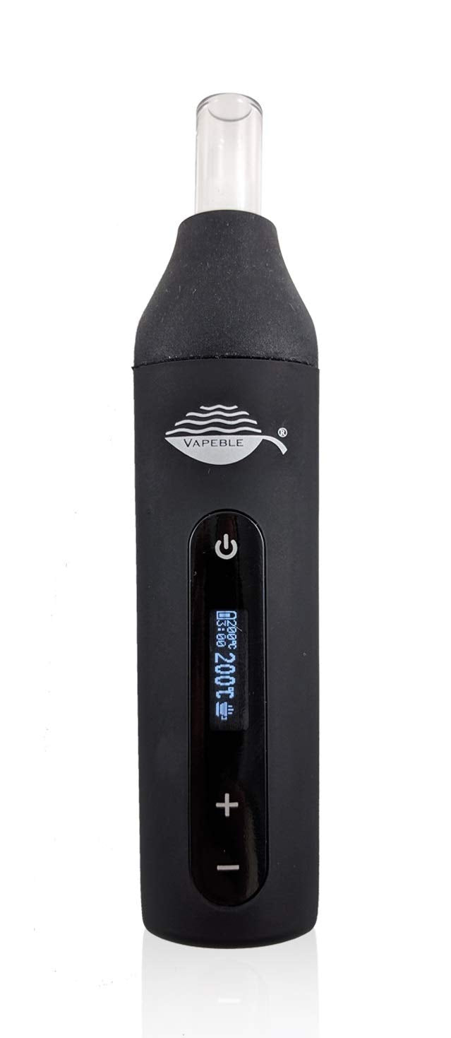 Vaporizer Vapeble Nebel - Vaporizer with glass mouthpiece, OLED display and stepless temperature control, makes super vape from resinous herbs