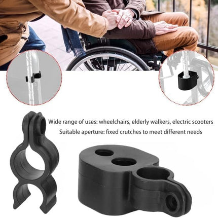 BestYiJo wheelchair cane holder, cane holder for wheelchair, walking stick holder for rollator, holder for walking stick on rollator, cane holder wheelchair, walking aid accessories for wheelchairs (with screws)