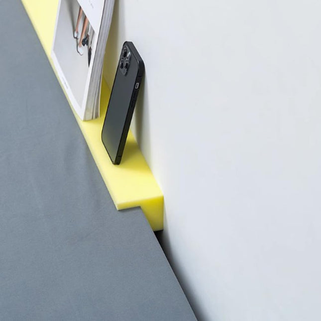 200 cm long rectangular bed gap filler, L-shaped headboard cushion, high-density foam, gap filler, mattress extender, double bed connector (7 cm gap)