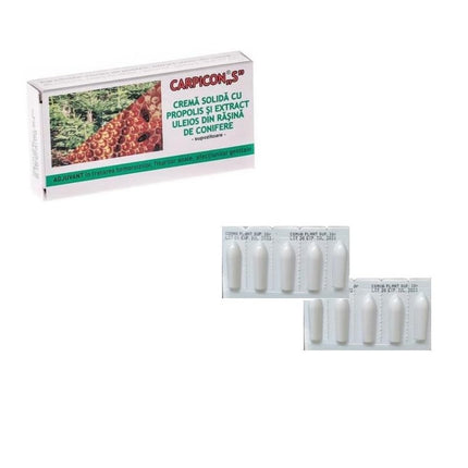 10 suppositories with propolis extract, oily extract of pine resin and beeswax (2 x 5 suppositories)