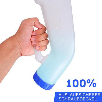 Urinal bottle for men women urinal bottles 1000ml emergency urinal portable mobile toilet pee bottle with bed holder urinal bottle with screw cap for travel emergency bed camping