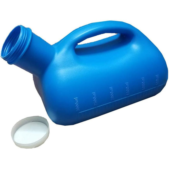 WOOLUCK® Urinal Bottle for Men 3000ml, Pee Bottle for Men with Lid, Urinal Bottle for on the Go, Hospital, Outdoor, Car, Camping - Blue