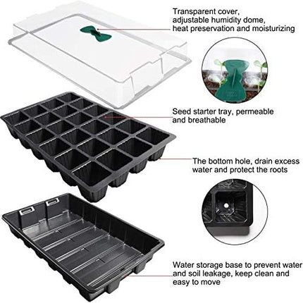 Richaa 5 pieces 120 cells cultivation set mini cultivation greenhouse small plants indoor greenhouse cultivation set cultivation tray with lid room greenhouse windowsill for indoor