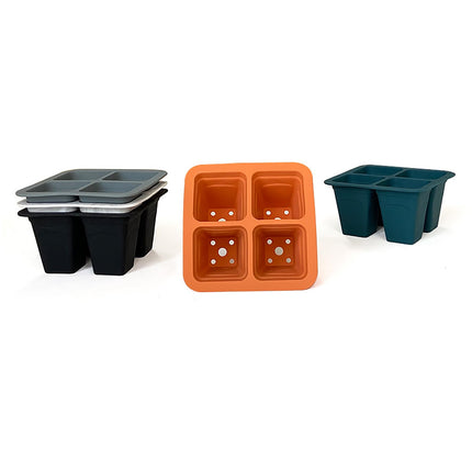 JasCherry 5 Pack Silicone Seedling Starter Trays Reusable, Indoor Greenhouse Propagation Trays, Cell Greenhouse Propagation Set, Mini Propagator for Seedling Plant
