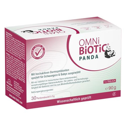 OMNi BiOTiC PANDA, 30 servings (90g), 4 bacterial strains, 3 billion germs per daily dose, Powder, Vegan, Gluten-free, Lactose-free, For daily use, Suitable for mother and child