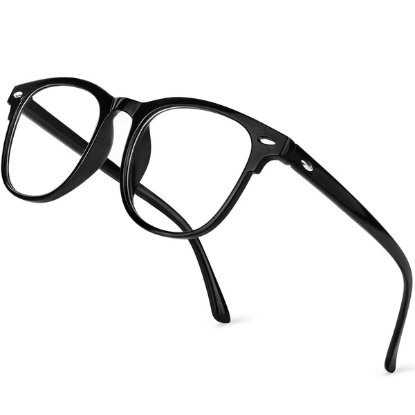 Aomig Blue Light Blocking Glasses, Blue Light Filter Glasses Gaming, Round Anti Blue Light PC Gaming Glasses Fashion Glasses, Screen Glasses Unisex Relieves Fatigue (Black)