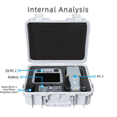 Fenmaru Carrying Case for DJI Air 3 Drones, Waterproof Hard Shell Case Compatible with DJI Air 3 RC 2/RC-N2 (Gray)