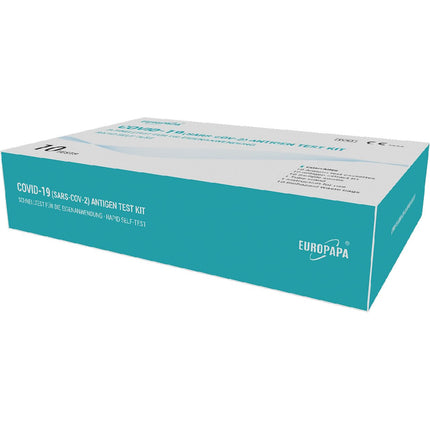 EUROPAPA® 10x Corona lay test self-test Covid-19 antigen test for SARS-CoV-2 rapid test for self-testing test cassette sample swab antigen extract individually packaged