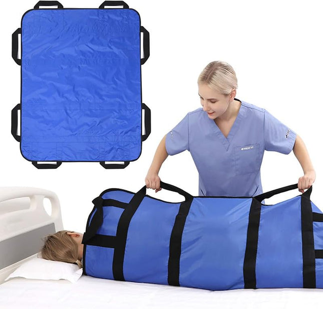 Transfer belt, positioning pad for patient transfer, 120 * 100cm transfer belt transfer patient belt for seniors, patient transfer board with handles for elderly people and patients