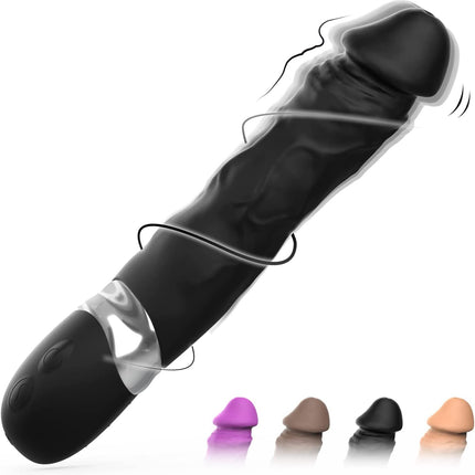 Realistic vibrators for her clitoris and G-spot, silicone AV dildo vibrator with 7 vibration modes, sex toy for women, massage stick stimulation, waterproof, sex toy for women and couples