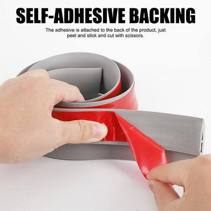 RANJIMA Self-adhesive transition profile, PVC threshold ramp, entry strips, transition strip floor, height adjustment profile, door rail, transition rail without drilling for carpet tiles (gray, 1 m x 5 cm)