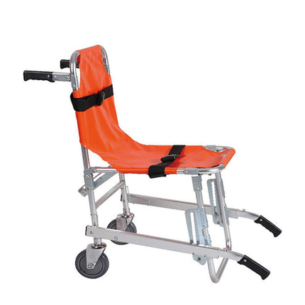 GLJY EMS Aluminum Alloy Stair Chair - Lightweight Folding Ambulance Firefighter Evacuation Chair for Emergency Vehicles with Quick Release Buckle, Orange