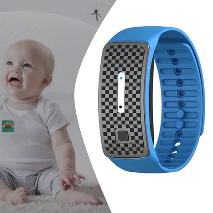 Ultrasonic Mosquito Repellent Bracelet, Waterproof Anti-Mosquito Band, Ultrasonic Mosquito Repellent Bracelets Anti-Mosquito Band for Children Adults Reusable, Blue