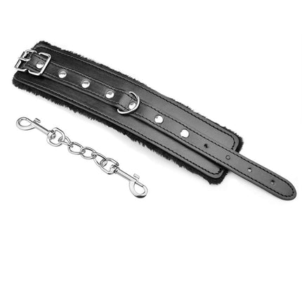 Comfortable Restraints Plush + Pu Bracelet Wrist Handcuffs Bondage Belt Cuff Toy