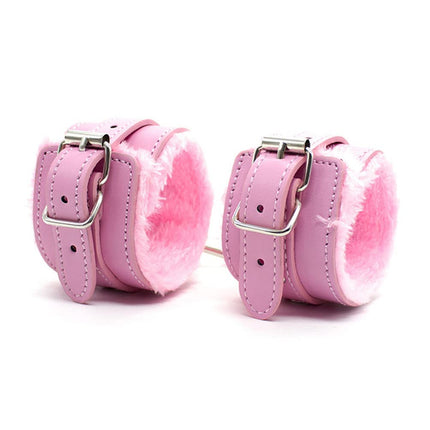 Hanyi PU Leather Handcuffs SM Sex Restraints Sex Toy for Couples (Pink)