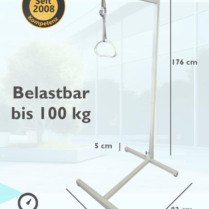 FabaCare bed lift with trapeze handle, mobile standing aid, bed lifting aid, adjustable handle height, bed handle, bed lifter up to 100 kg