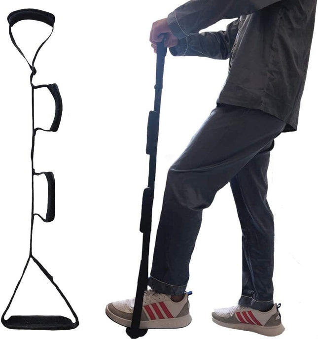 Adjustable leg lifter with padded handle multi-loop leg lifter belt, for safe movement when leaving bed, sofa, car wheelchair, hip and knee surgery aid for men and women