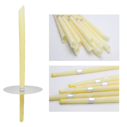 20 ear candles made of natural beeswax, perfume hollow cone candle with 10 protective discs (20)