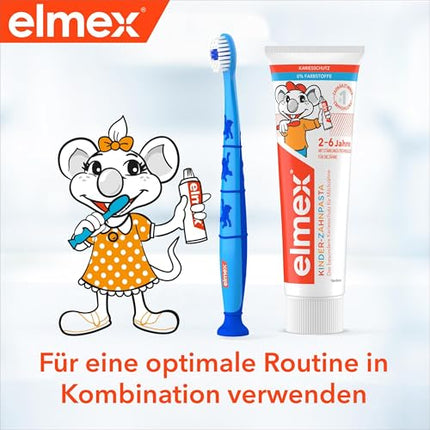 elmex children's toothpaste 2-6 years 2x50ml – child-friendly tooth cleaning for highly effective caries protection – with amine fluoride for a triple protection mechanism