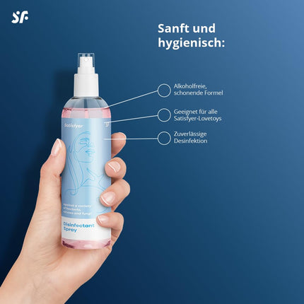Satisfyer Women Toy Cleaner Disinfectant Spray | Alcohol-free cleaning formula | Protects against bacteria and viruses | Also suitable for silicone toys | 300 ml