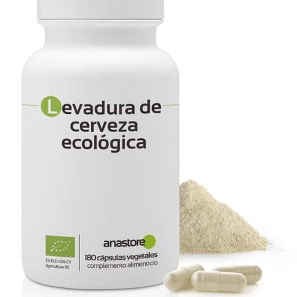 ORGANIC BREWER'S YEAST * 500mg / 180 vegetable capsules * Natural vitamin supplier * Bones, athletic performance