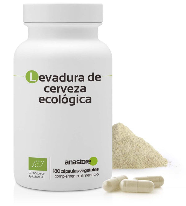 ORGANIC BREWER'S YEAST * 500mg / 180 vegetable capsules * Natural vitamin supplier * Bones, athletic performance