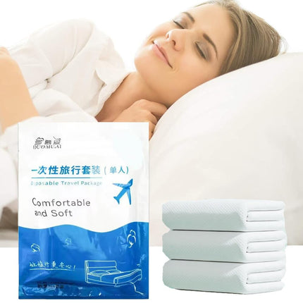 Disposable Twin XL Size Bed Sheets, Disposable Travel Sheets for Hotels with Duvet Cover and Pillowcase, Travel Bedding, Disposable Bed Sheets, No Need to Wash Bed Sheets
