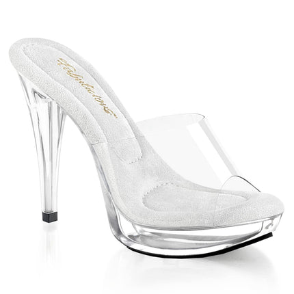 Fabulicious Women's COCKTAIL-501 Open Sandals, Transparent (CLR/CLR)