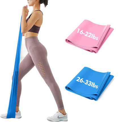 iMoebel Fitness Band Set of 2 Exercise Bands Fitness Bands - 2 Strengths 8-10kg/12-15kg Premium Extra Long 1.8/2 Meter Exercise Band Resistance Bands for Yoga, Pilates, Crossfit, Rehabilitation