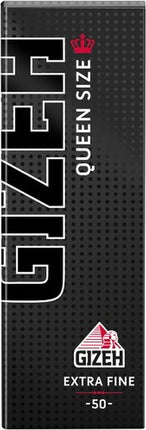GIZEH BLACK Queen Size Slim Rolling Papers - Pack with magnetic closure, recyclable - 25 packs of 50 premium rolling papers (14 g/m²)