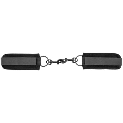 Obaie Soft Cuffs - Polyester and Metal Handcuffs - BDSM Toys for Beginners - Handcuffs Sex Bed - Erotic Handcuffs for Couples - BDSM Handcuffs for Bondage - Black