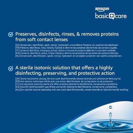Amazon Basic Care All-In-One Contact Lens Solution, 2 x 250 ml (mailbox-friendly)