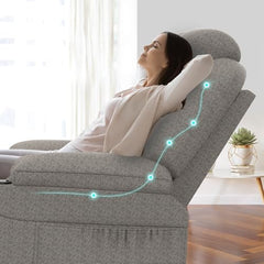 YONISEE TV Chair Electrically Adjustable, Stand-Up Aid Massage Chair with Massage Heat Function, Senior Chair, Relaxing Lounger with Footrest, 2 Side Pockets and Cup Holder, USB Ports