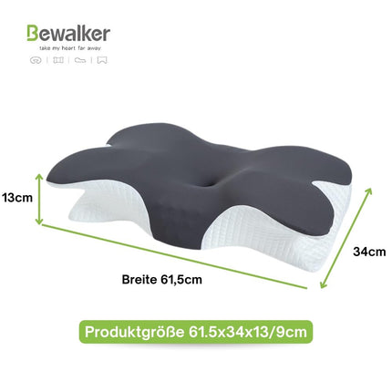 Bewalker Orthopedic Memory Foam Pillow, Neck Pillow, Neck Support Pillow, Sleeping Pillow - Ergonomic Anti-Snoring Pillow for Back Pain