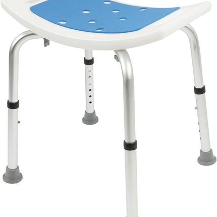 KARAT shower stool - height-adjustable shower chair 37.5-49.5 cm - load capacity up to 136 kg - non-slip &amp; stable shower seat - bathtub stool - anti-slip rubber feet (without cross braces)