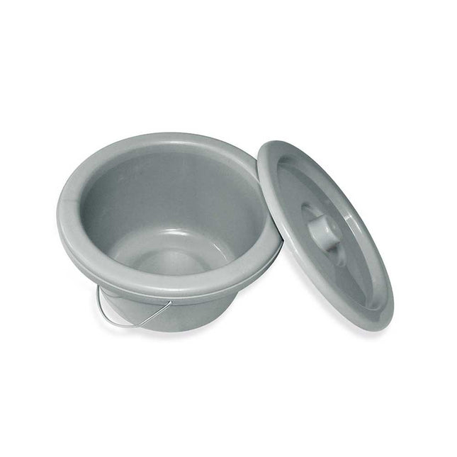 1x Toilet bucket, commode toilet chair hygiene bucket lid bracket, 7 liters