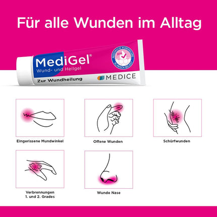 MediGel 20 g for wound healing - for acute wounds - reduces scarring - non-sticky - Hydroactive lipogel with zinc &amp; iron