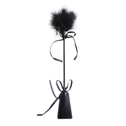 Feather tickler 2-in-1 with whip - Sex toy feather flirting feather tickler paddle crop soft whip SM fetish sex toy for extreme BDSMS bondage set