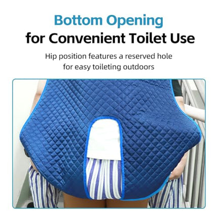 CRAZY ROSA Lift Sling – Transfer Blanket Carrying Belt for Transferring Down Stairs – Wheelchair Lift with Toilet Opening for Seniors Bedridden Safety Aids – Moving to Bed, Chair or Car