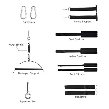 Utimi love swing sex swing for the ceiling and hanging on the door. Comfortable sex swing with extra wide cushions. Extra robust SM bondage set sex toy for couples, load capacity up to 499 kg.