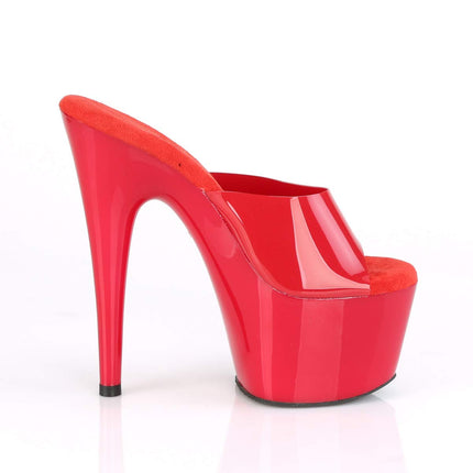 Pleaser Women's ADORE-701N Platform High Heels Mules TPU Red 40 EU