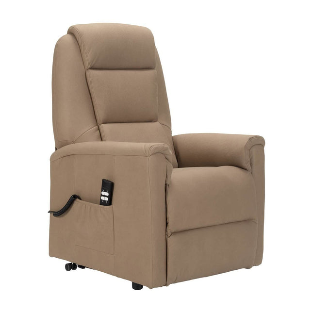 POLTRONE ITALIA Rebecca 2 Motors PERSONALIZED TV armchair with stand-up aid Medical device 2 wheels Micro spring seat Faux leather Camel