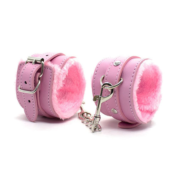 Hanyi PU Leather Handcuffs SM Sex Restraints Sex Toy for Couples (Pink)