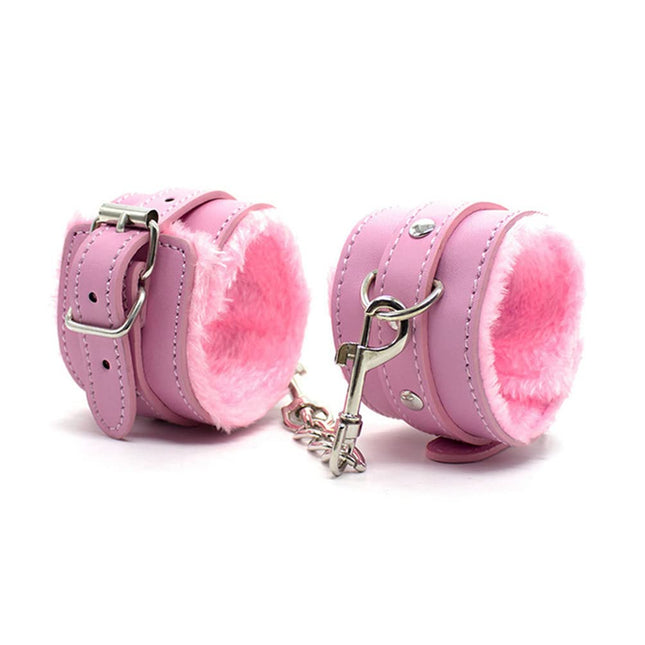 Hanyi PU Leather Handcuffs SM Sex Restraints Sex Toy for Couples (Pink)
