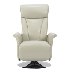 Sime MT-P2 ADJUSTABLE electric recliner with 2 motors, independently adjustable backrest and footrest, steel base, swivel chair, beige leather