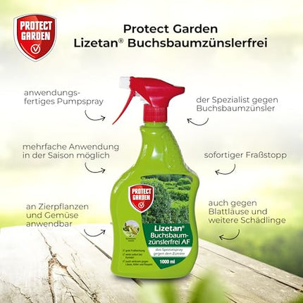 PROTECT GARDEN Lizetan Box Tree Moth Free AF, ready-to-use spray against box tree moths, 1 liter