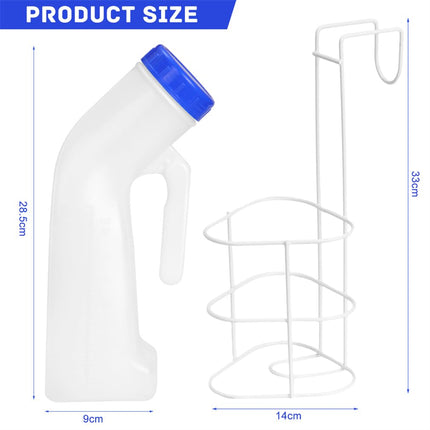 Urinal bottle for men women urinal bottles 1000ml emergency urinal portable mobile toilet pee bottle with bed holder urinal bottle with screw cap for travel emergency bed camping